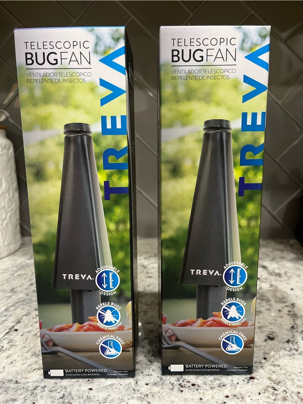 Treva Bug Repellent Fan - Black Lot Of 2. Keep Pests Off Your Food Adjustable